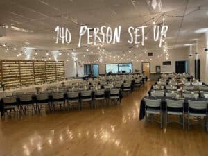 Hall fits 140 people